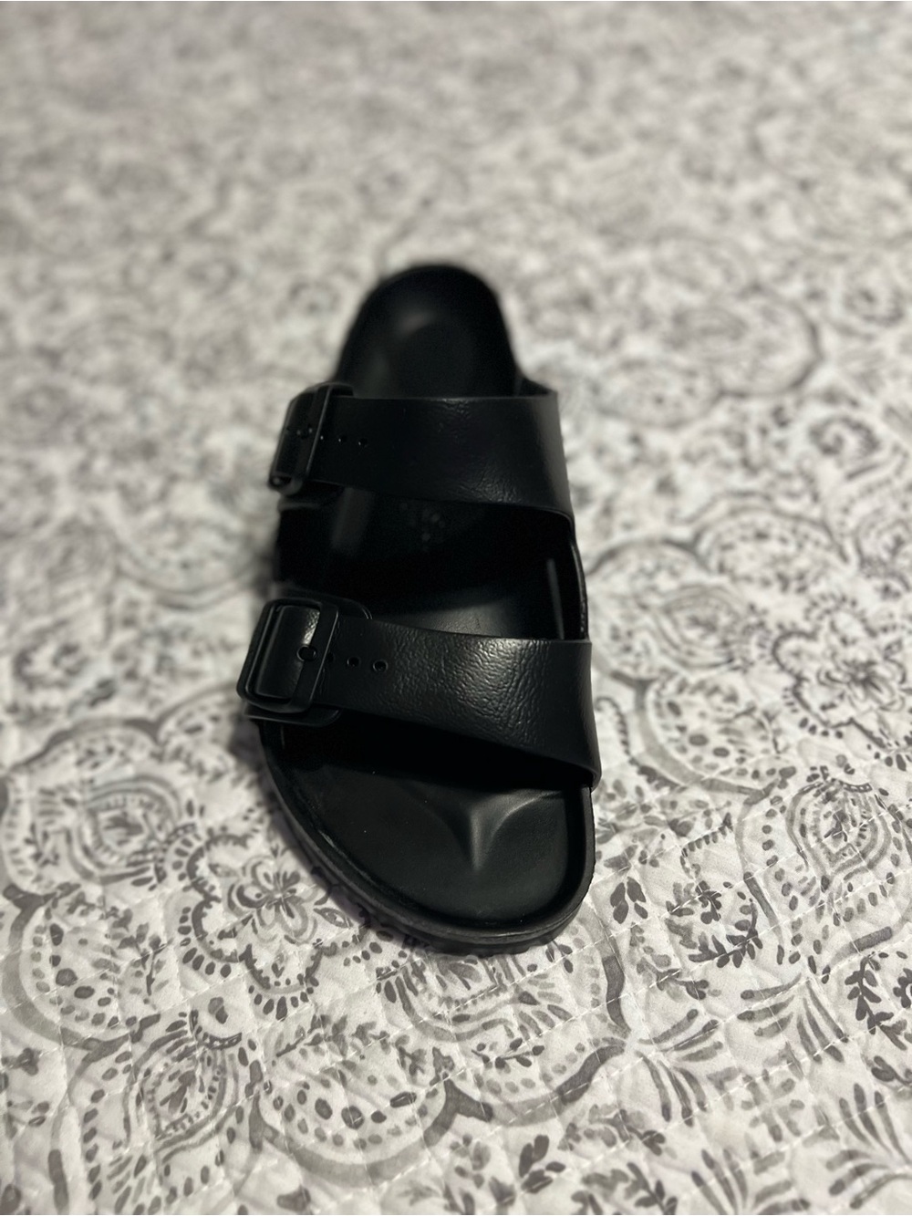 Birkenstock Black Double-Buckle Slide